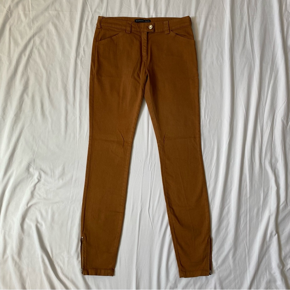 BALENCIAGA Brown Pants Skinny Jeans, Size 6/8 EU 40 - Picture 2 of 9